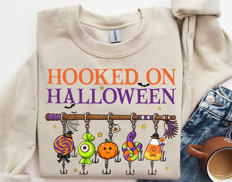 Hooked on halloween DTF Transfer Design