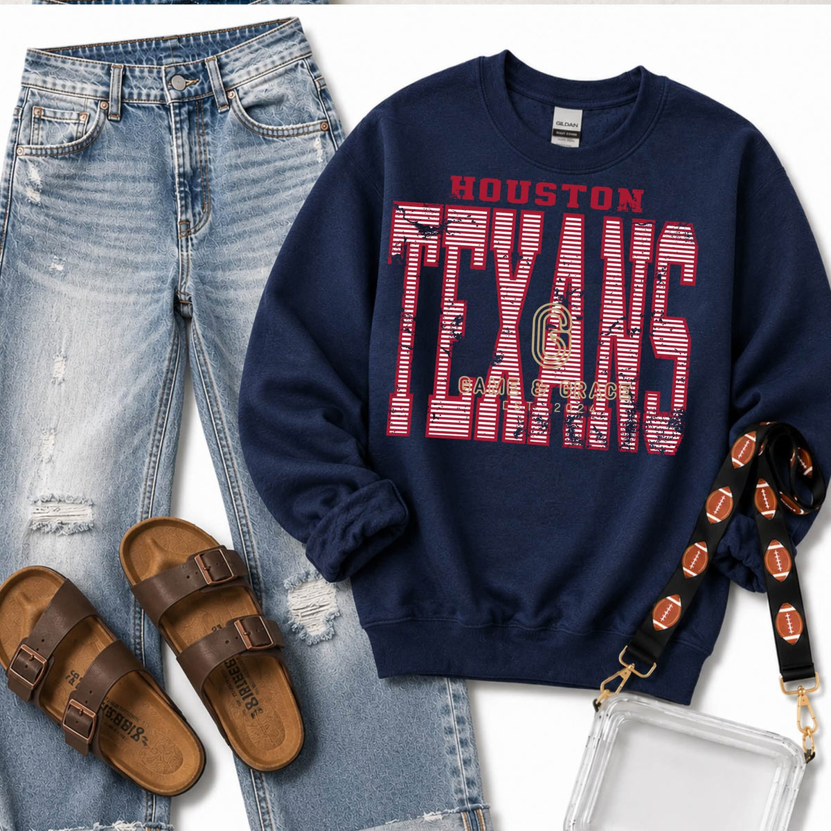 Mascot Football Stripes DTF Transfer