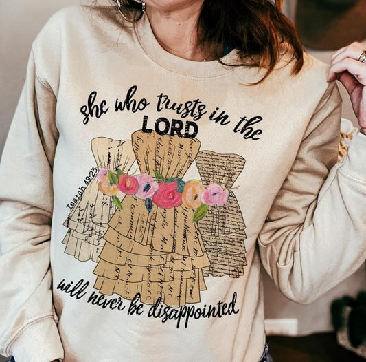 She who trust in the Lord will never be disappointed DTF Transfer Design Bev