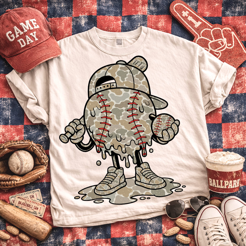 ICE DRIP Baseball camo DTF Transfer Design