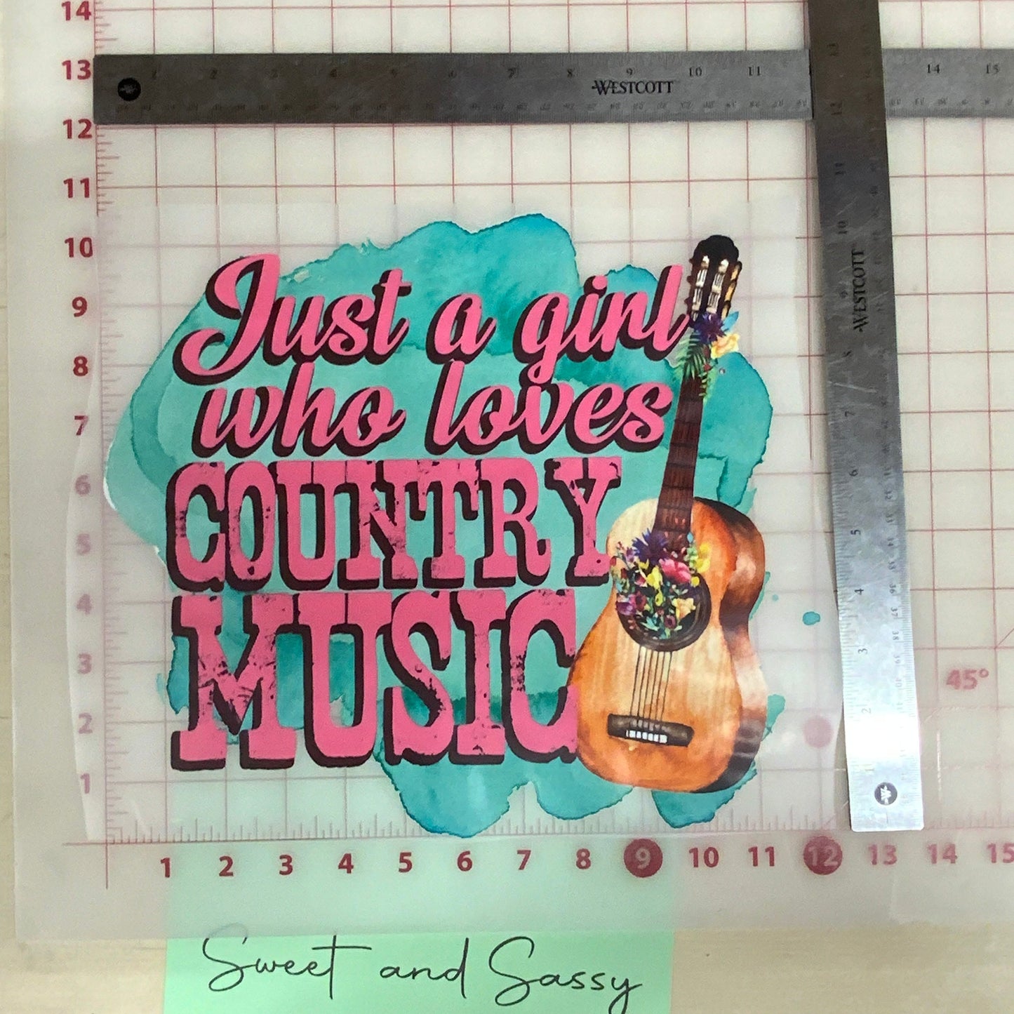 "Just a girl who loves Country Music" DTF Transfer Design