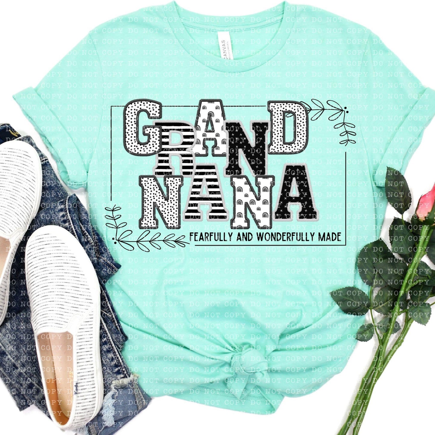 Grandnana Fearfully and Wonderfully Made DTF Transfer Design