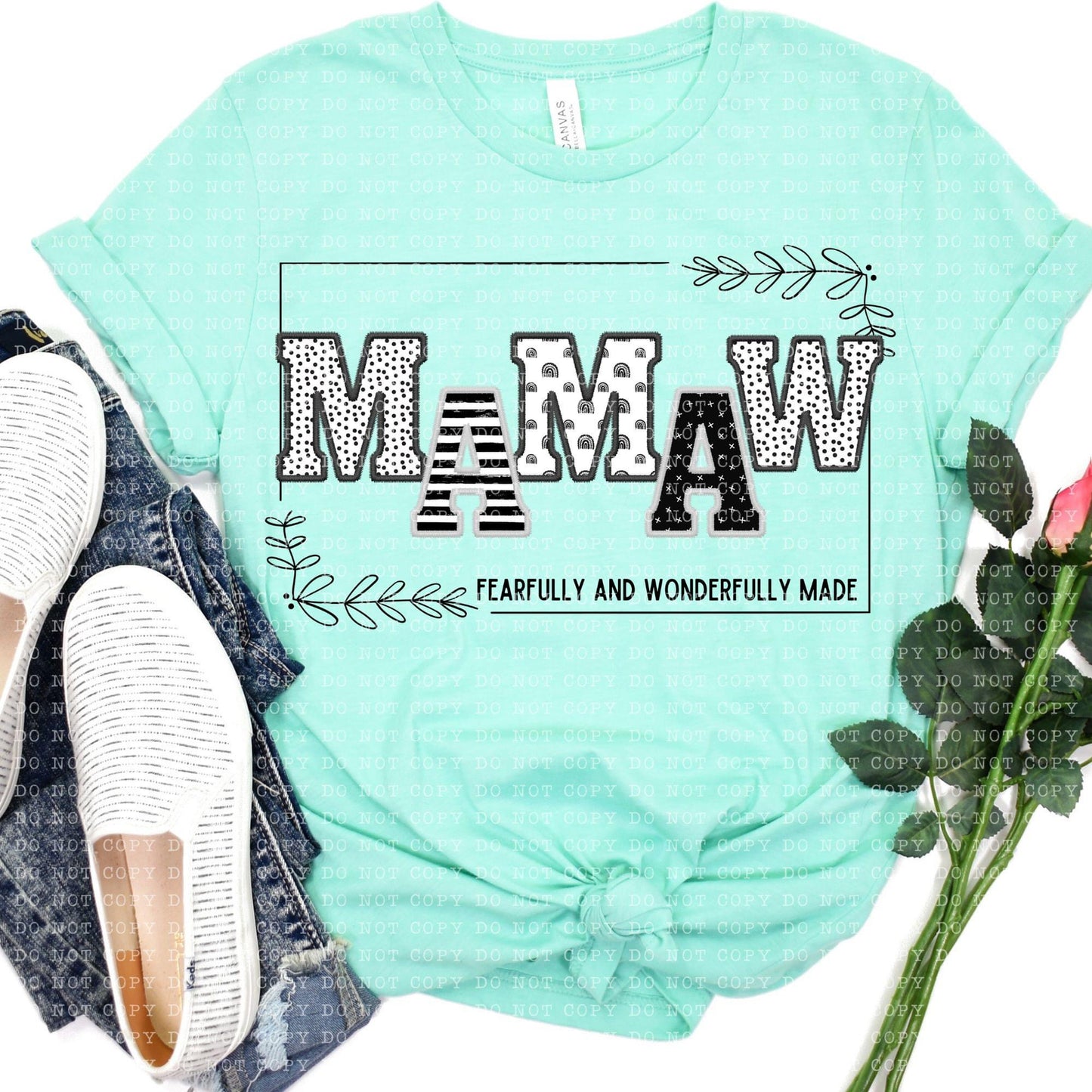 Mamaw Fearfully and Wonderfully Made DTF Transfer Design