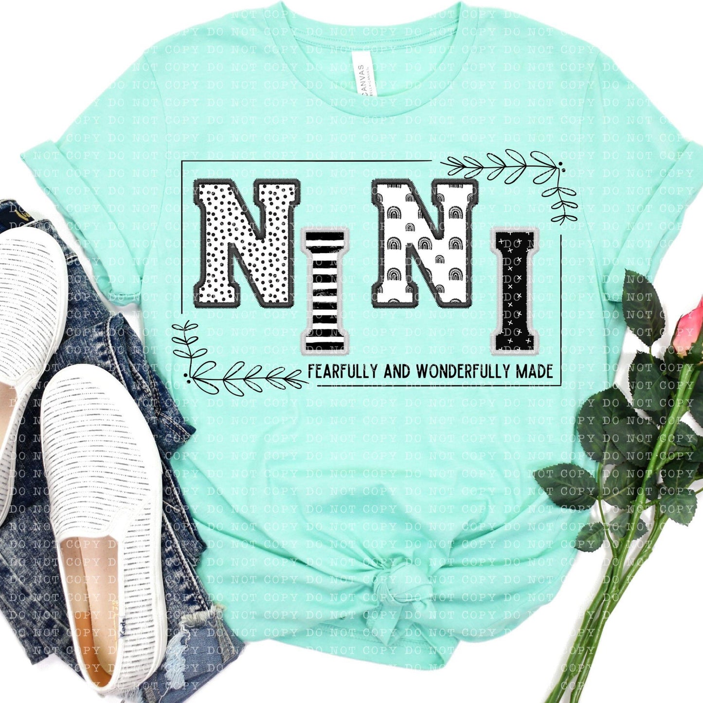 Nini Fearfully and Wonderfully Made DTF Transfer Design