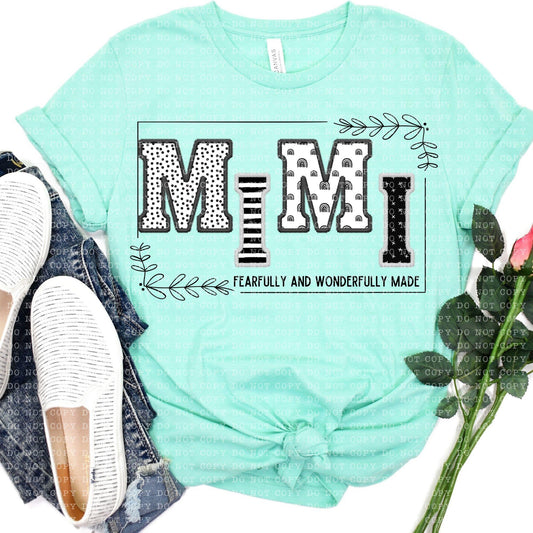 Mimi Fearfully and Wonderfully Made DTF Transfer Design