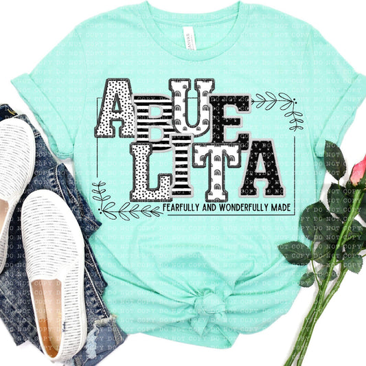 Abuelita Fearfully and Wonderfully Made DTF Transfer Design