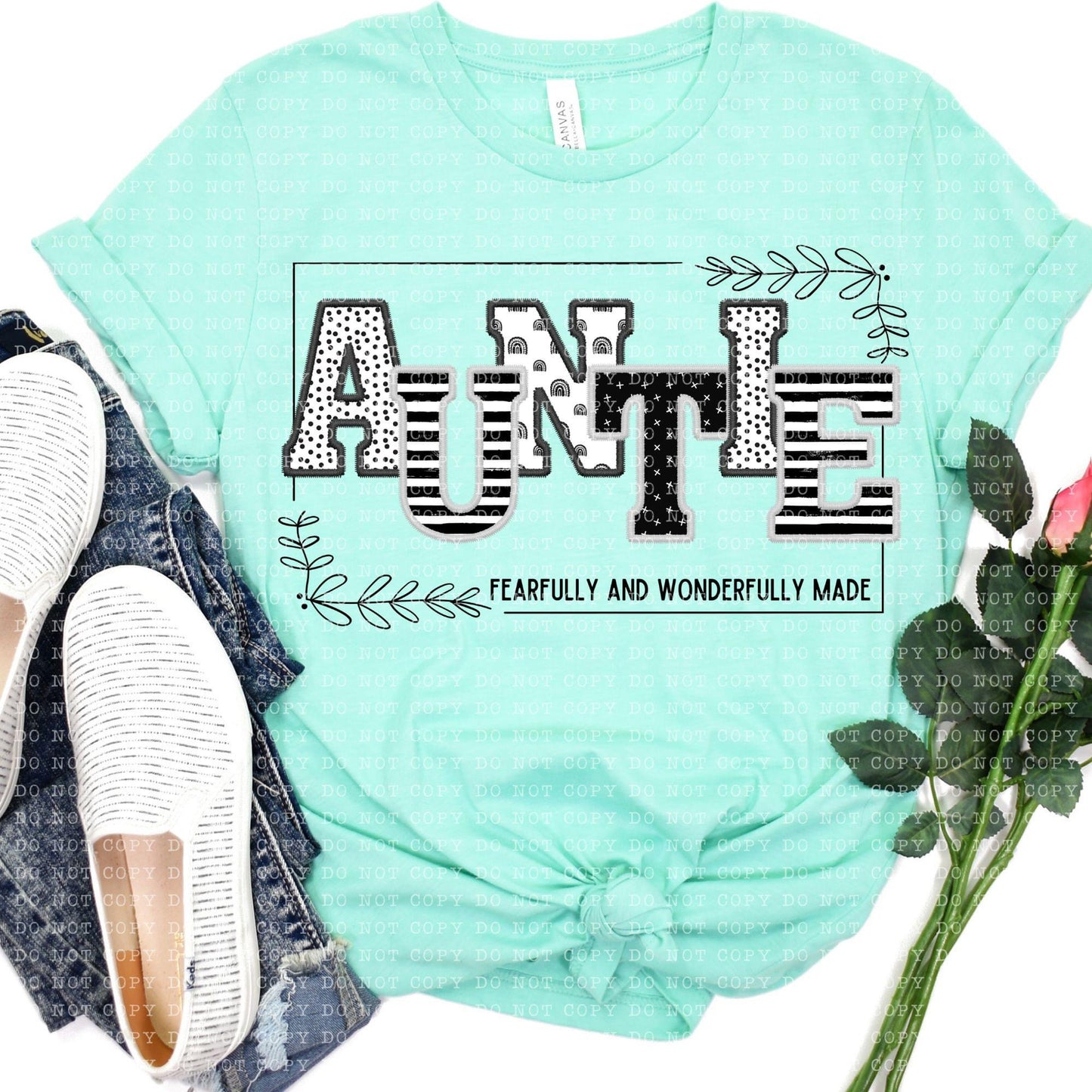 Auntie Fearfully and Wonderfully Made DTF Transfer Design