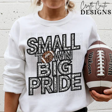 Small Town Big Pride Sports Ball DTF Transfer Design