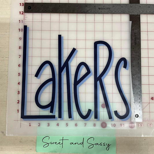 Lakers Skinny Font DTF Transfer Design