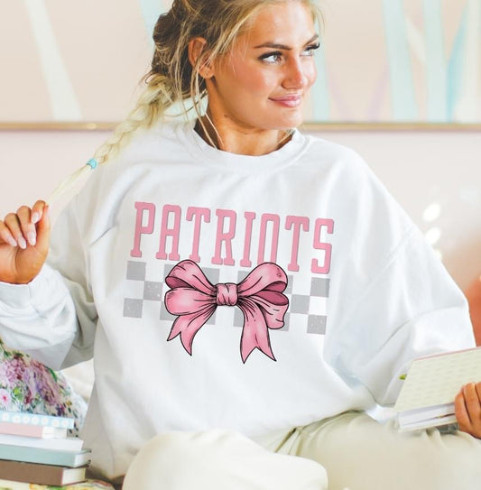 Patriots Conquette Bow DTF Transfer Design
