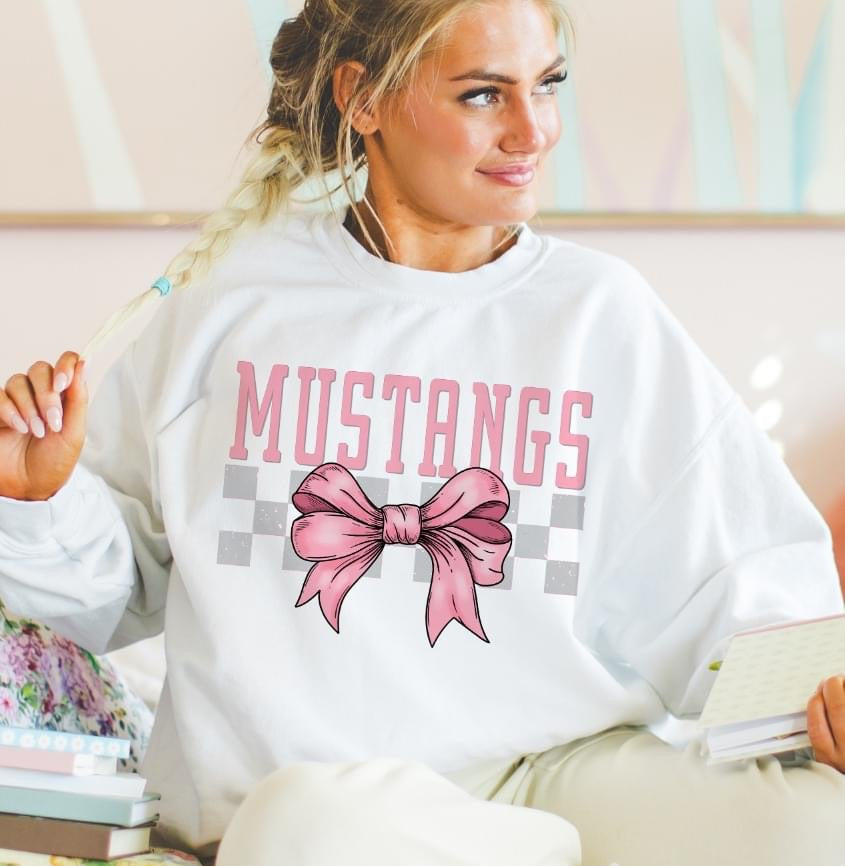 Mustangs Conquette Bow DTF Transfer Design