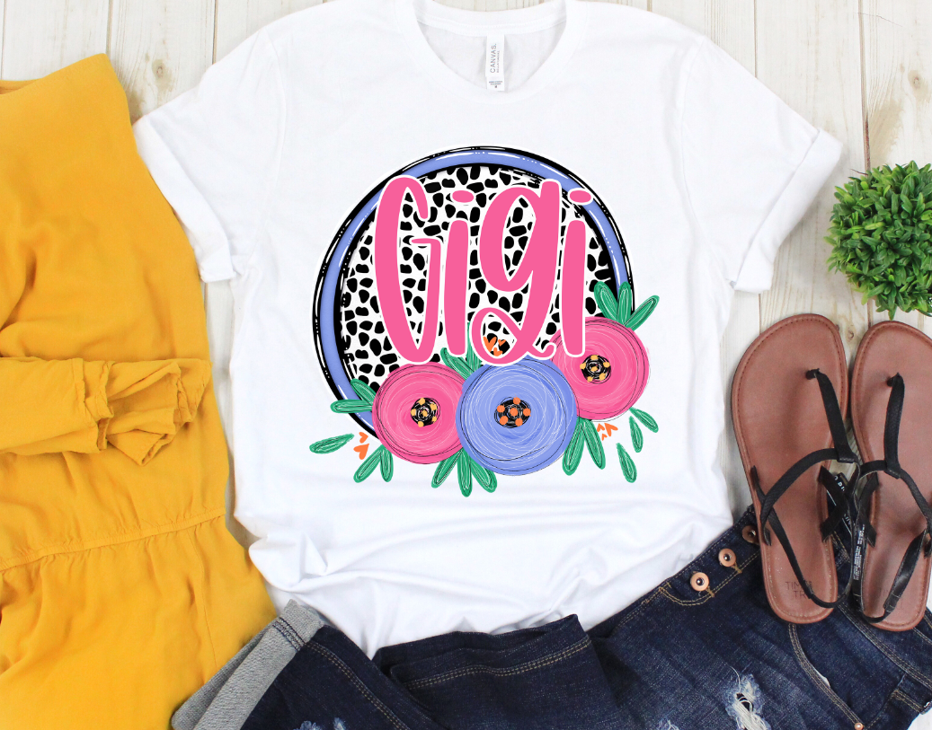 Gigi Dot and Floral DTF Transfer Design