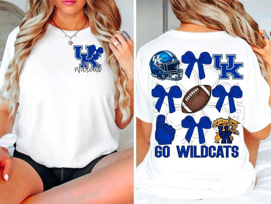 Wildcats Bow DTF Transfer Design Oversized With Pocket