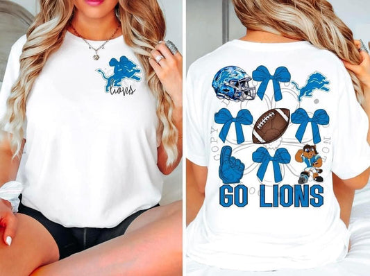 Lions Bow DTF Transfer Design Oversized With Pocket