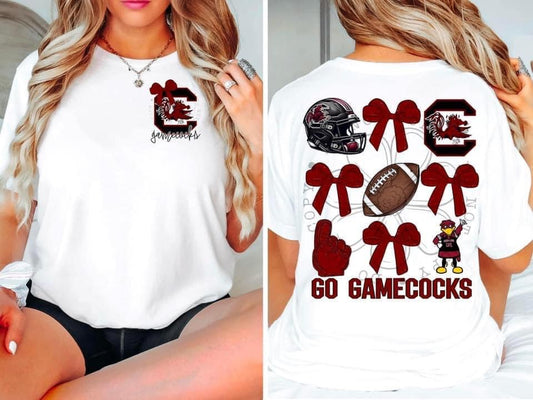 Gamecocks Bow DTF Transfer Design Oversized With Pocket