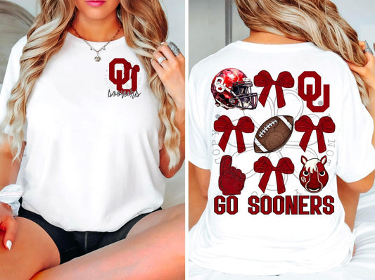 Sooners Bow DTF Transfer Design Oversized With Pocket