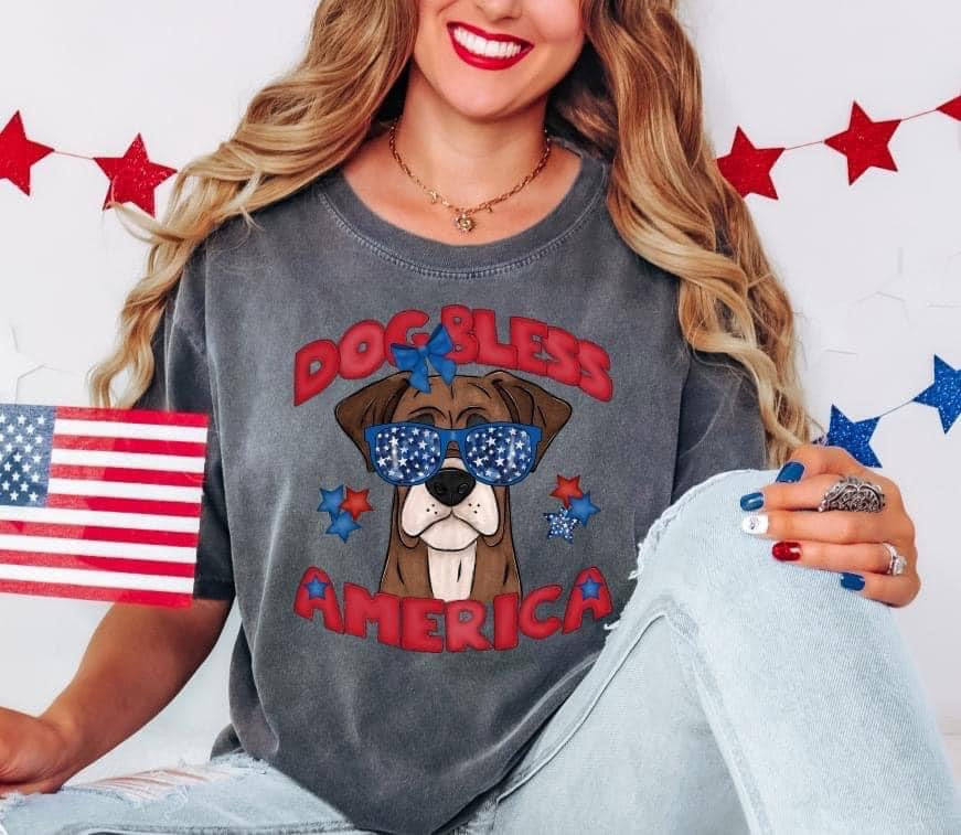 Dog Bless America DTF Transfer Design