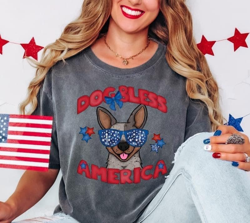 Dog Bless America DTF Transfer Design