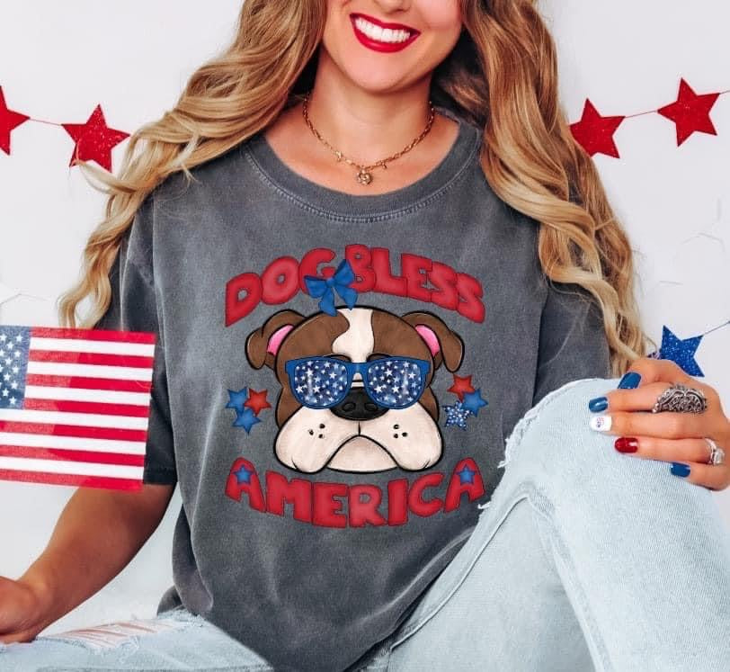 Dog Bless America DTF Transfer Design