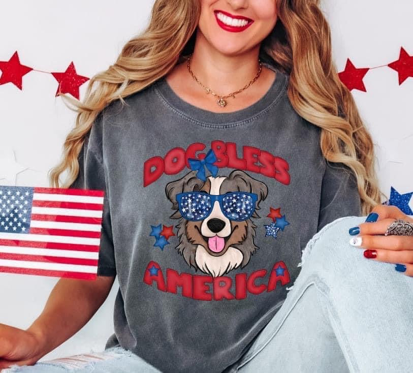 Dog Bless America DTF Transfer Design