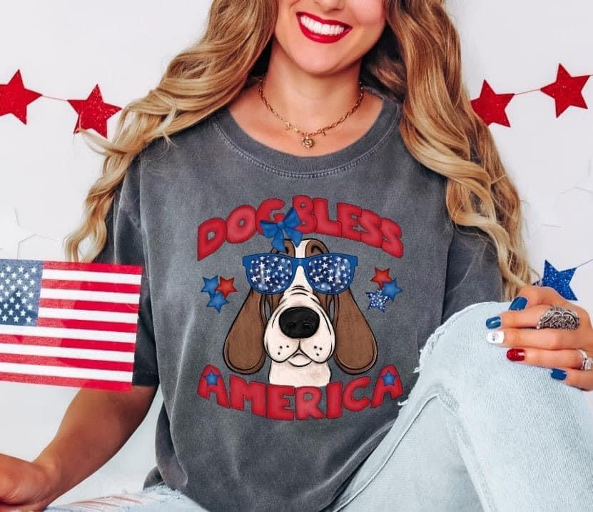 Dog Bless America DTF Transfer Design