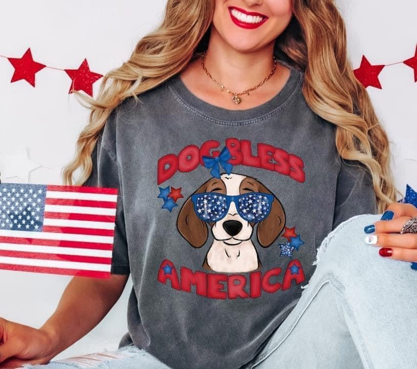 Dog Bless America DTF Transfer Design