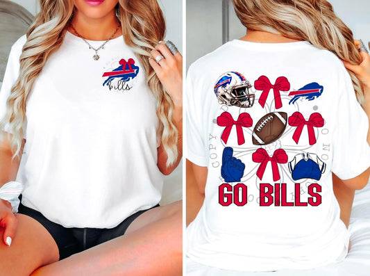 Bills Bow DTF Transfer Design Oversized With Pocket