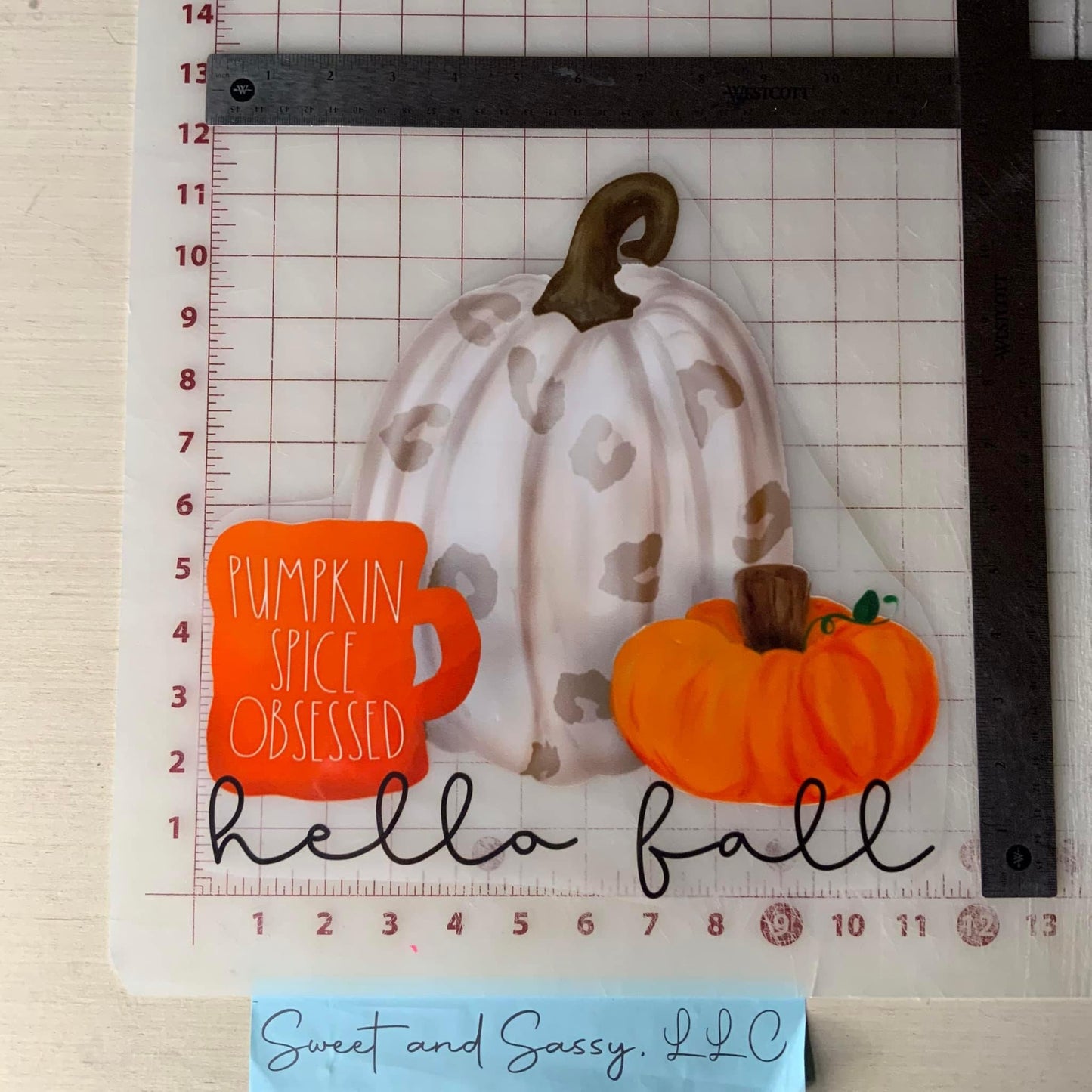 Hello Fall Pumpkin Spice DTF Transfer Design