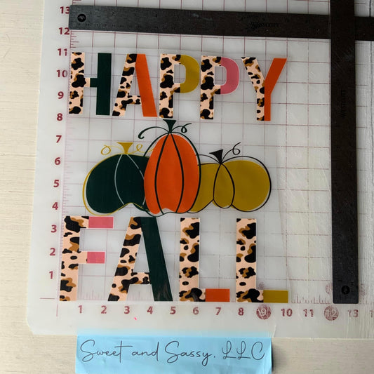 Leopard Happy Fall DTF Transfer Design