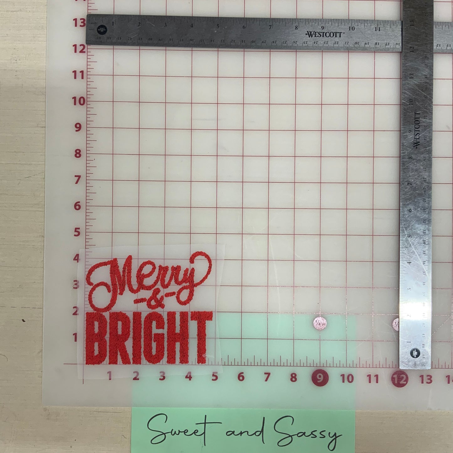 "Merry & Bright Sequin" DTF Transfer Design