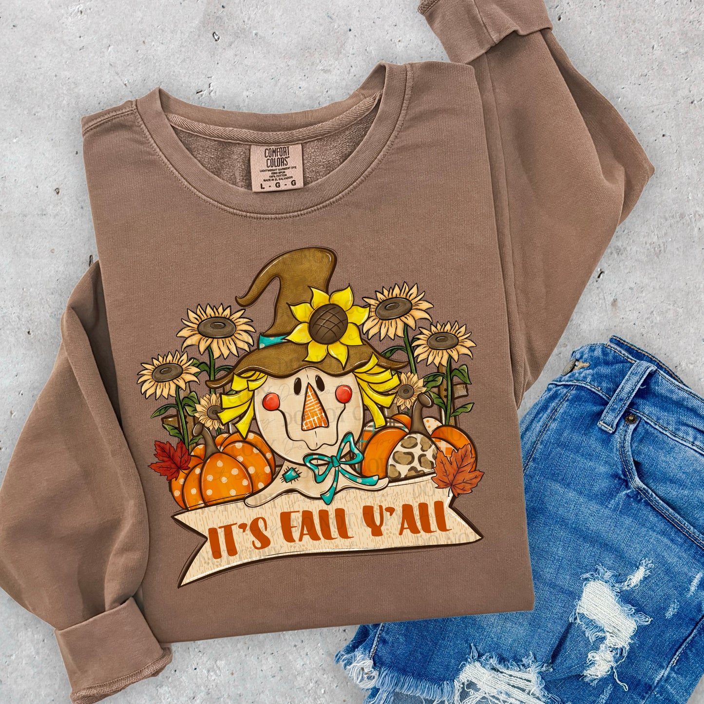 It's Fall Y'all Scarecrow DTF Transfer Design