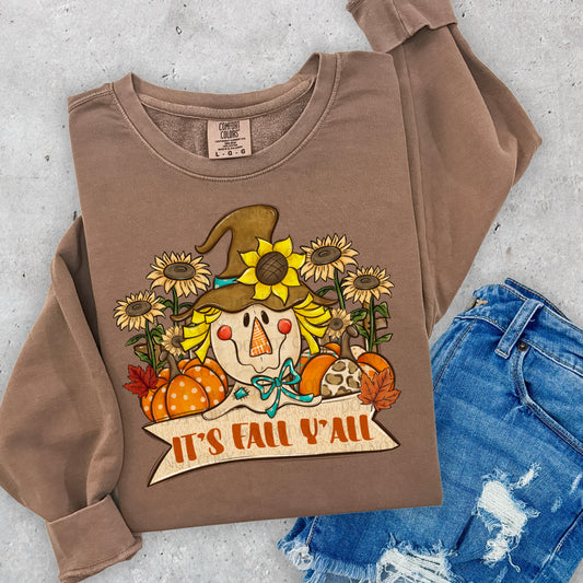 It's Fall Y'all Scarecrow DTF Transfer Design