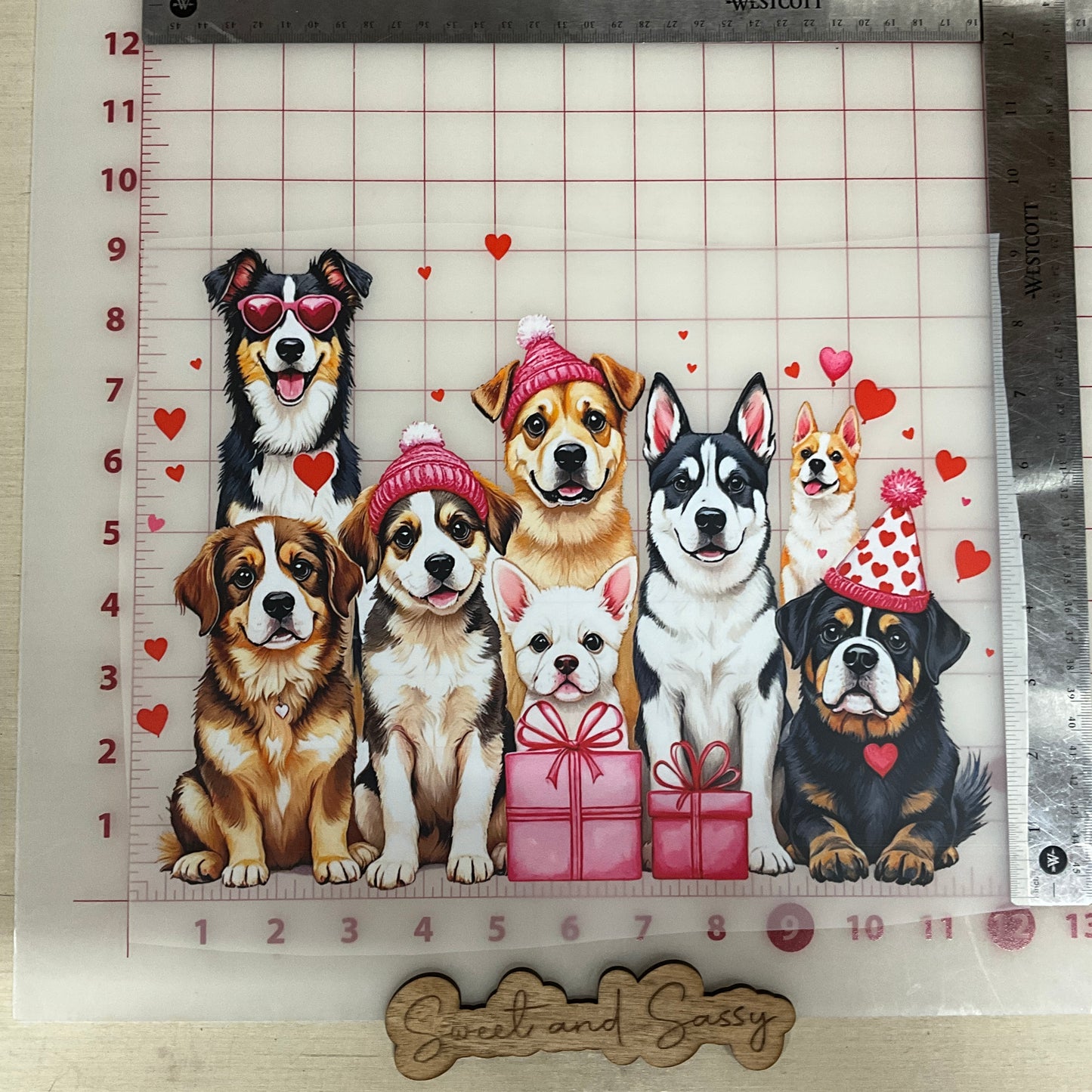 DOGS Paws and kisses DTF Transfer Design