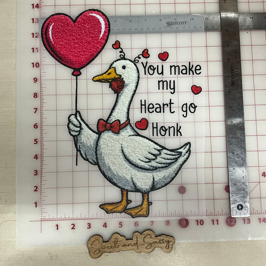 You Make My Heart Honk goose heart balloon DTF Transfer Design