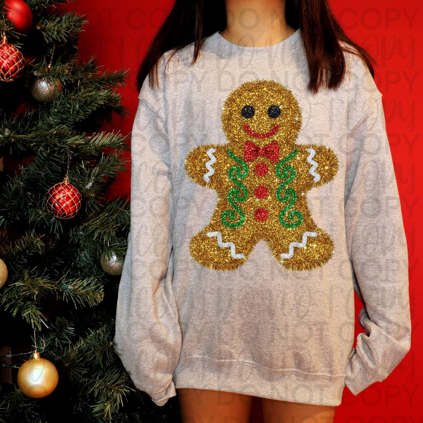 Tinsel Gingerbread Man DTF Transfer Design SS