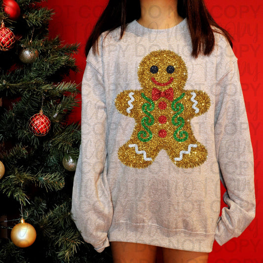 Tinsel Gingerbread Man DTF Transfer Design SS