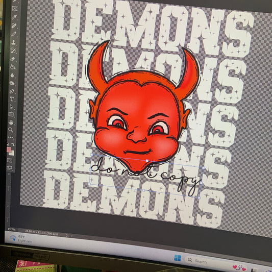Demons Team Stars  DTF Transfer Design