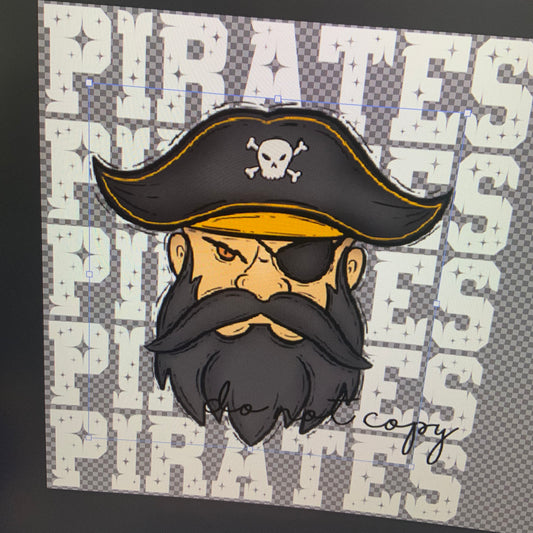 Pirates Team Stars  DTF Transfer Design