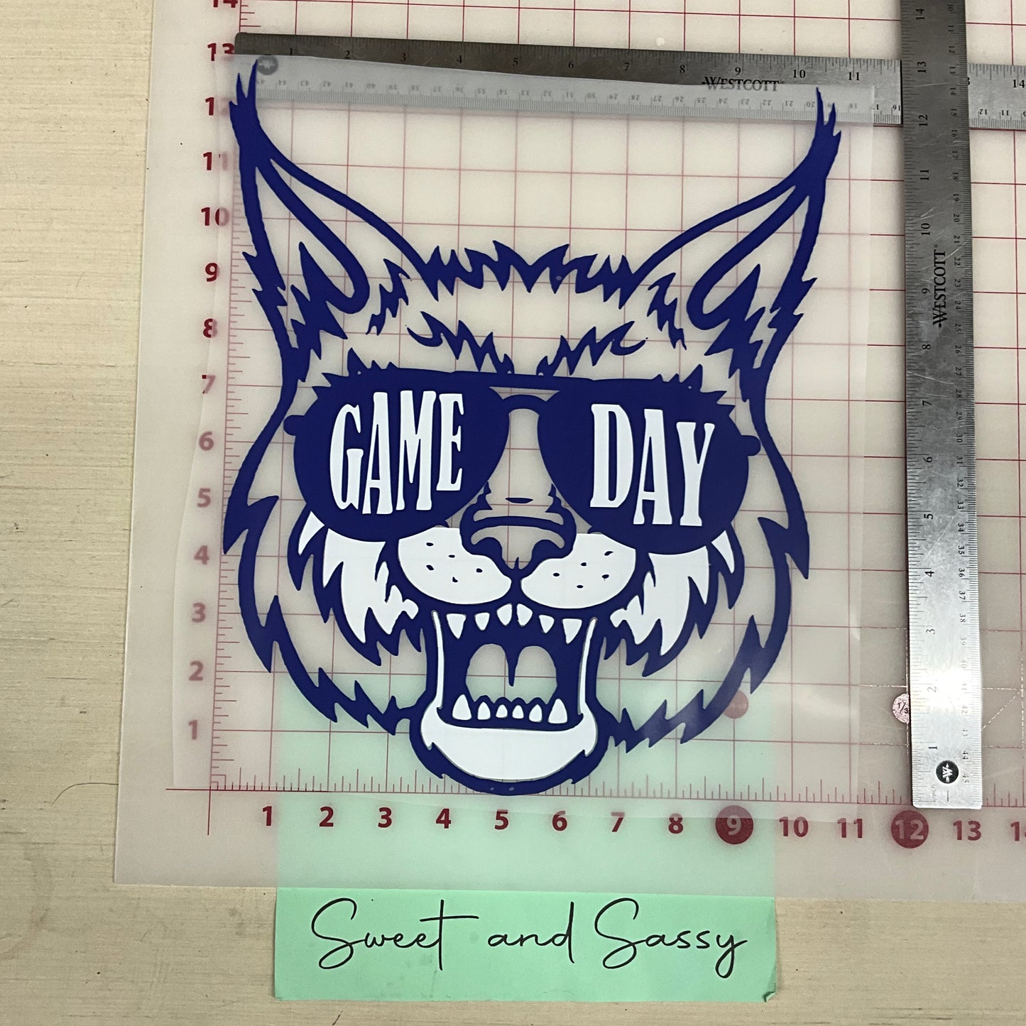 game day wildcat sunglasses blue DTF Transfer
