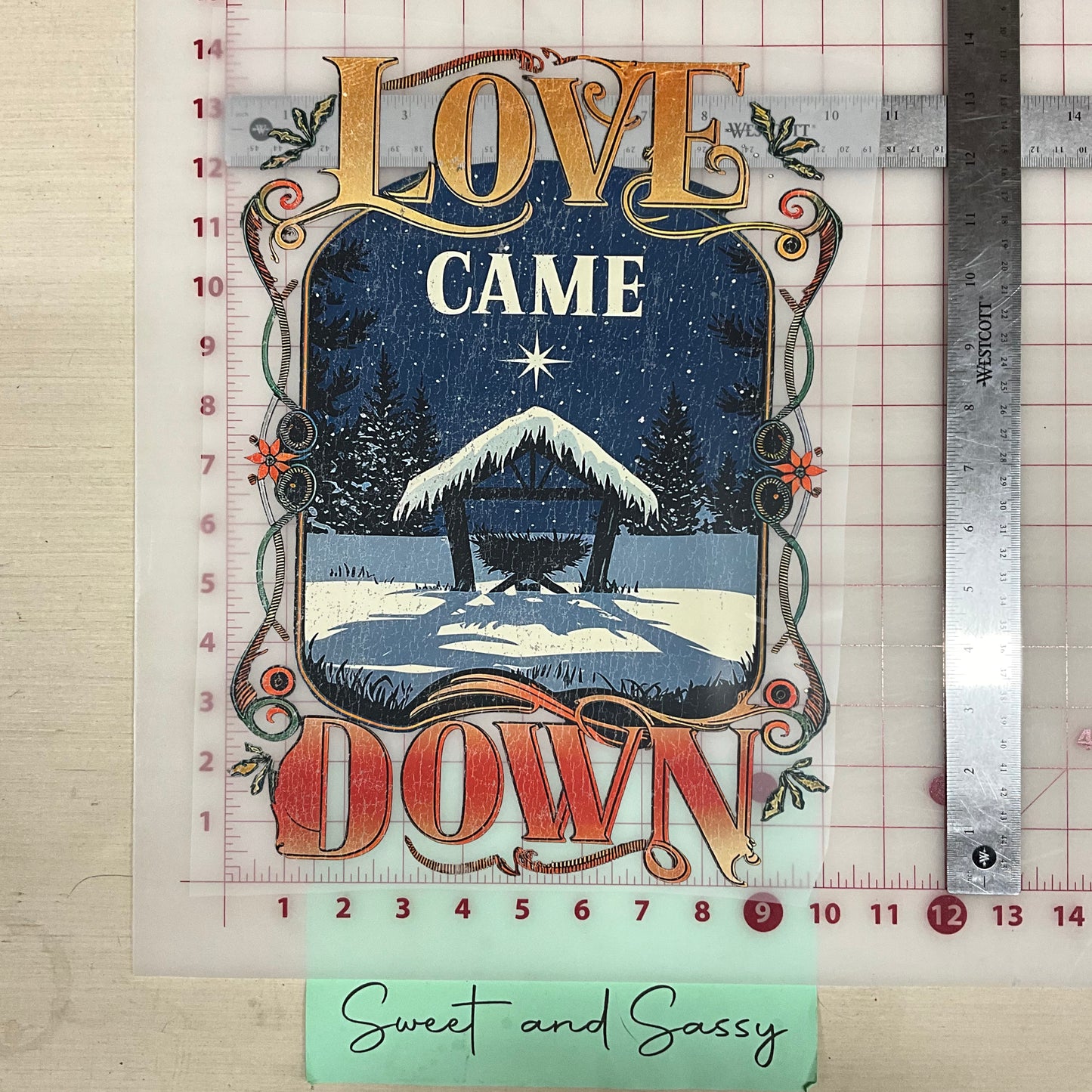 Love Came Down Nativity Christmas DTF Transfer Design