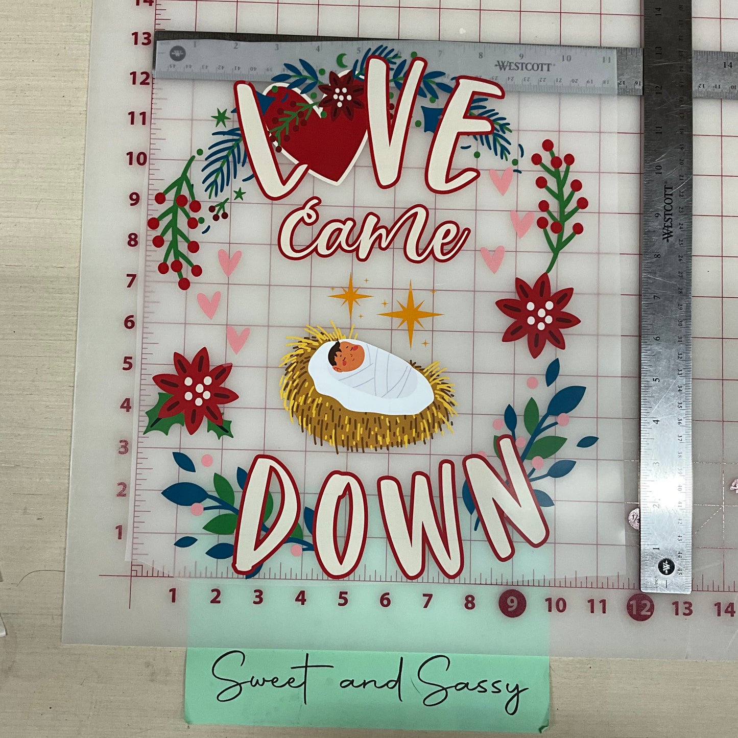 Love Came Down Baby Jesus Christmas DTF Transfer Design