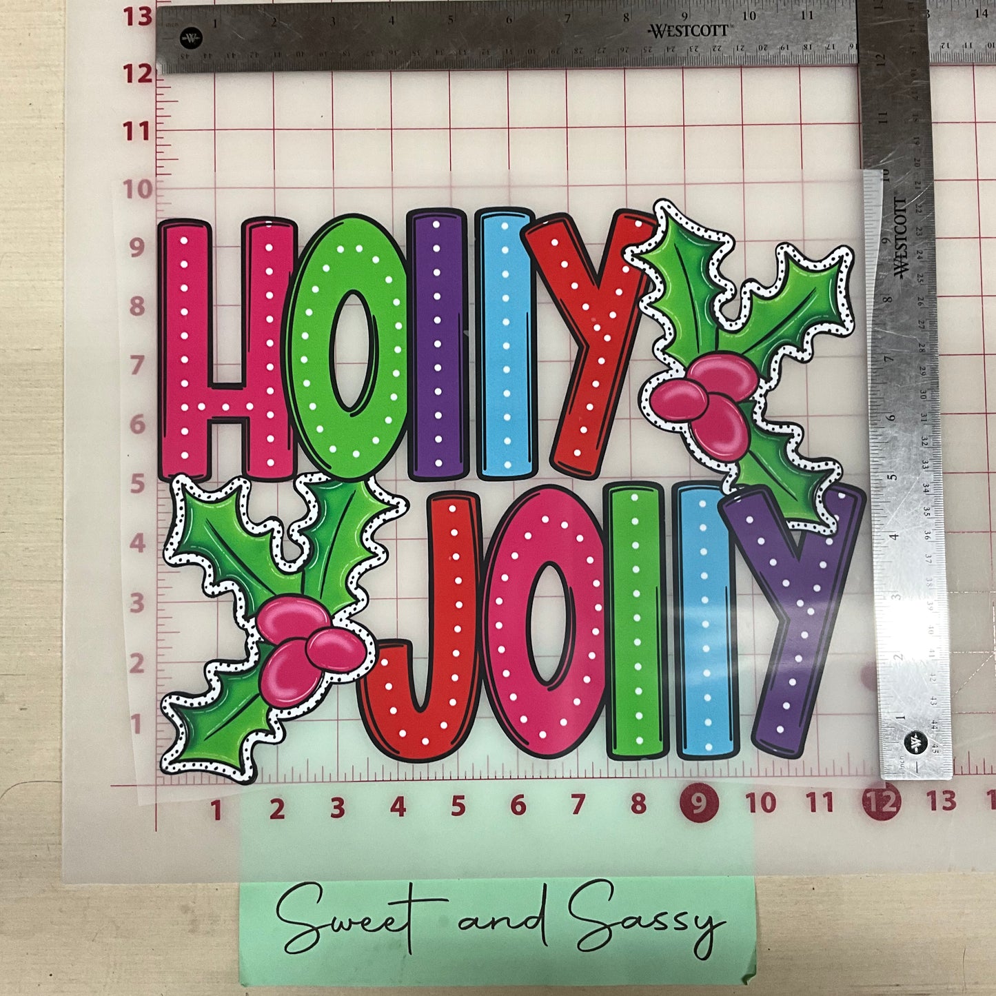 Holly Jolly colorful DTF Transfer Design