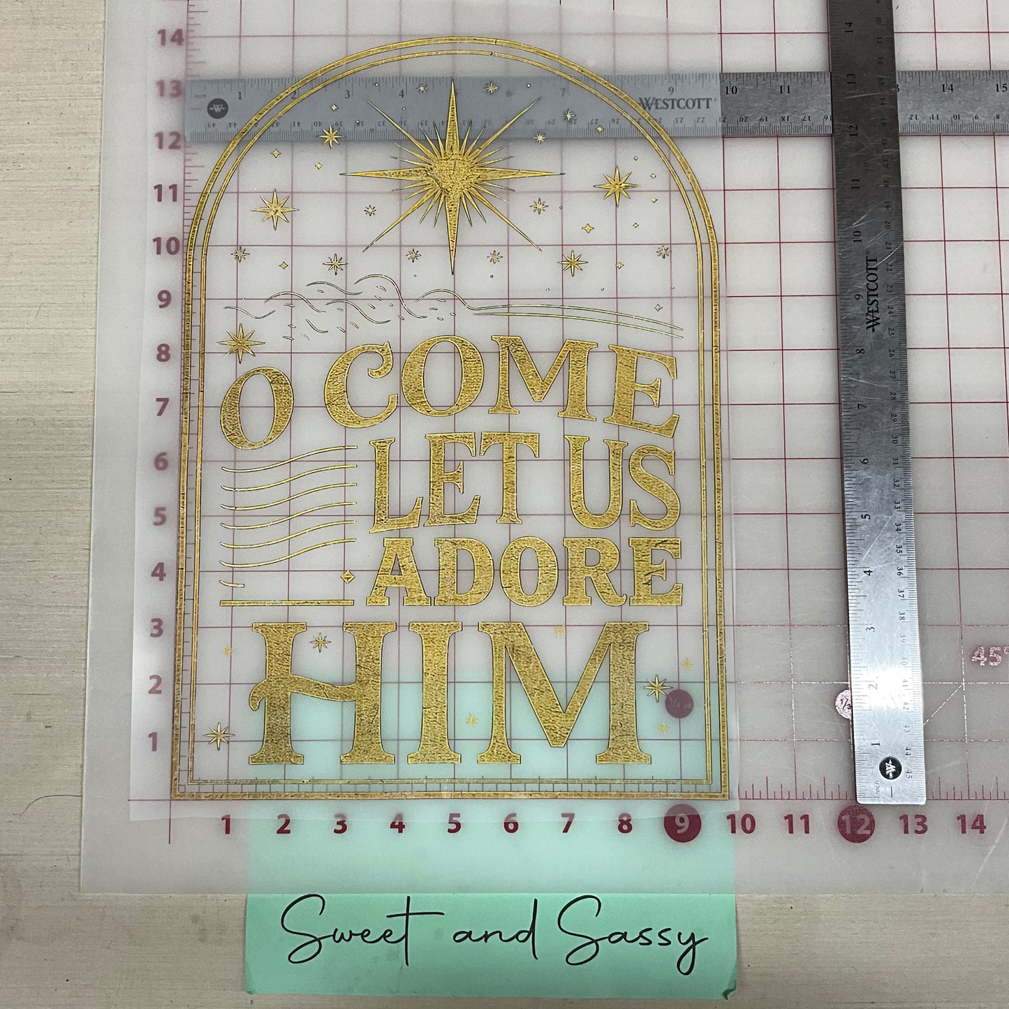 O Come Let Us Adore Him Jesus Christmas DTF Transfer Design