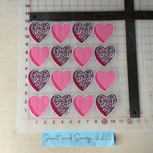 Pink & Leopard Print Heart stack DTF Transfer Design