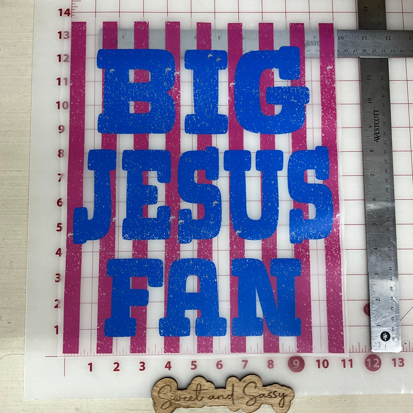 Striped Big Jesus Fan DTF Transfer Design