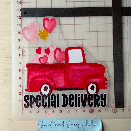 Special Delivery Red Truck DTF Transfer Design