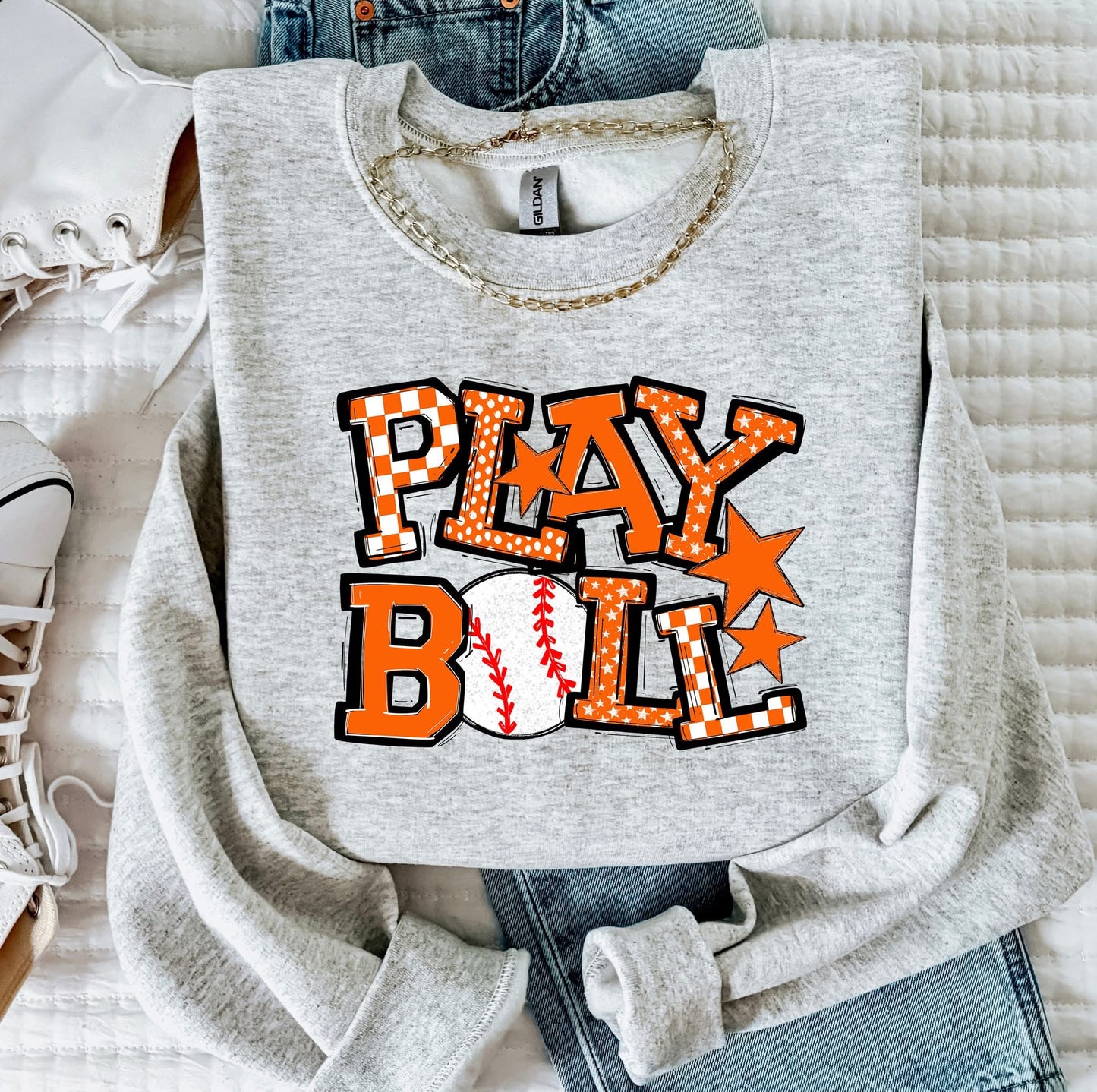 Play Ball Baseball Team Color DTF Transfer Design