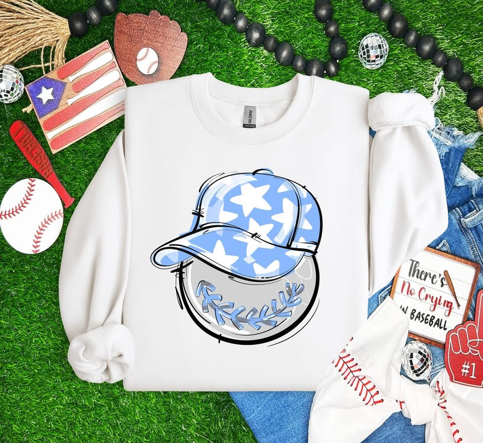 Play Ball Baseball Team Color Cap DTF Transfer Design