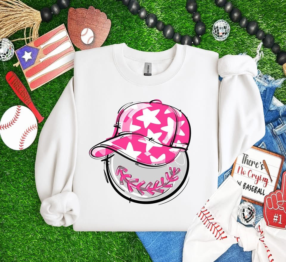Play Ball Baseball Team Color Cap DTF Transfer Design