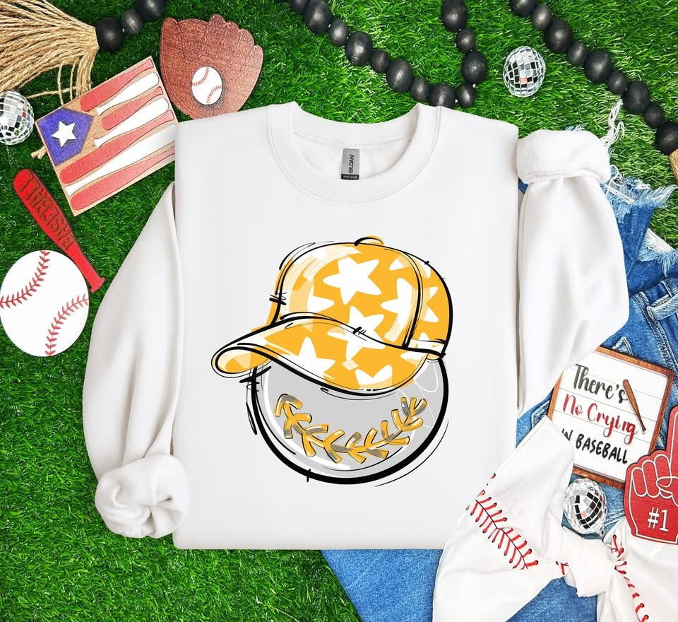 Play Ball Baseball Team Color Cap DTF Transfer Design